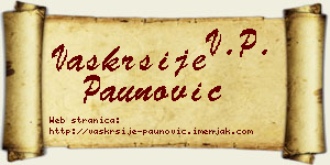 Vaskrsije Paunović vizit kartica